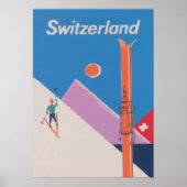 Zwitserland Retro  Ski Poster (Voorkant)