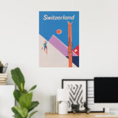 Zwitserland Retro  Ski Poster (Thuiskantoor)