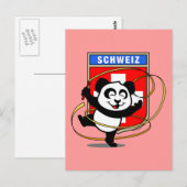 Zwitserland Rhythmic Gymnastics Panda Briefkaart (Voorkant / Achterkant)