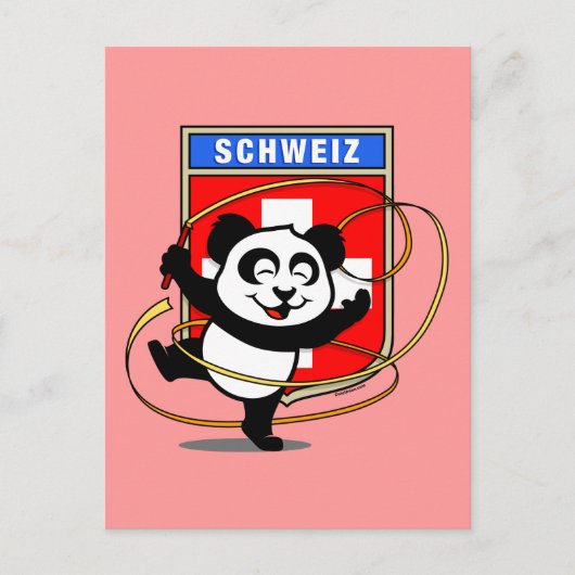 Zwitserland Rhythmic Gymnastics Panda Briefkaart (Voorkant)
