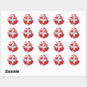 Zwitserland Ripped Flag Classic Round Sticker (Vel)