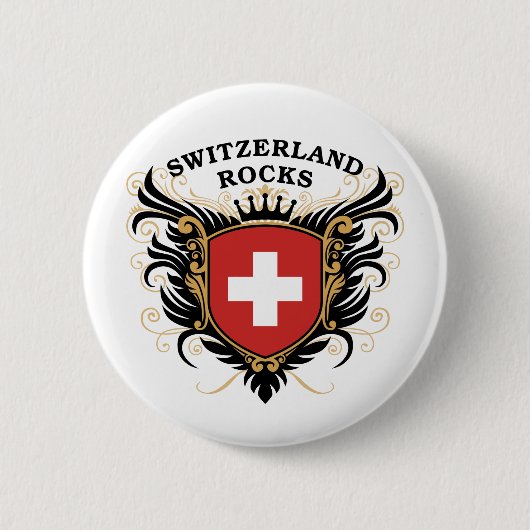 Zwitserland Rocks Ronde Button 5,7 Cm (Voorkant)
