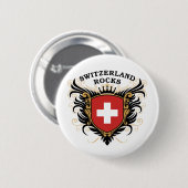 Zwitserland Rocks Ronde Button 5,7 Cm (Voorkant /achterkant)