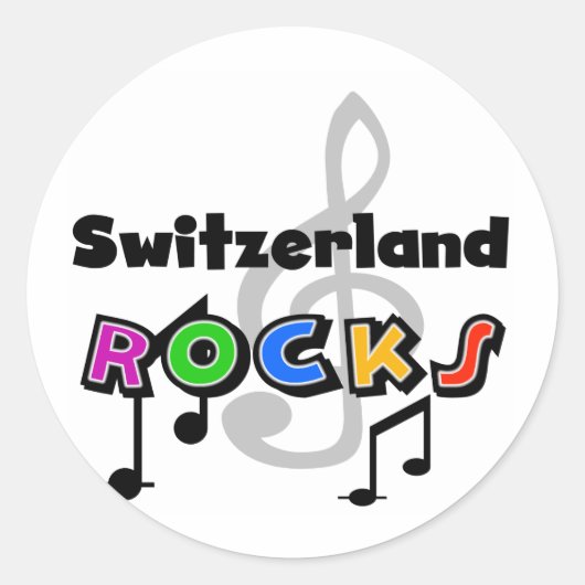 Zwitserland Rocks Ronde Sticker (Voorkant)