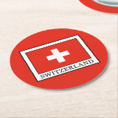 Zwitserland Ronde Kartonnen Onderzetter (Gebogen)