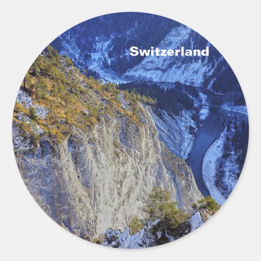 Zwitserland Ronde Sticker (Voorkant)