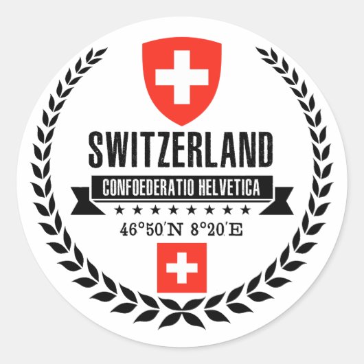 Zwitserland Ronde Sticker (Voorkant)