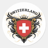 Zwitserland Ronde Sticker (Voorkant)