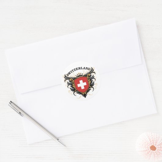 Zwitserland Ronde Sticker (Envelop)