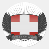 ZWITSERLAND RONDE STICKER (Voorkant)