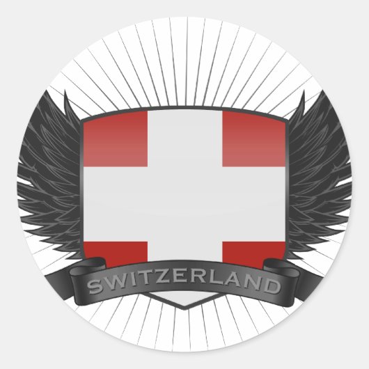 ZWITSERLAND RONDE STICKER (Voorkant)