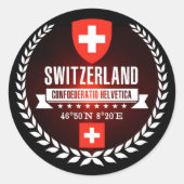 Zwitserland Ronde Sticker (Voorkant)