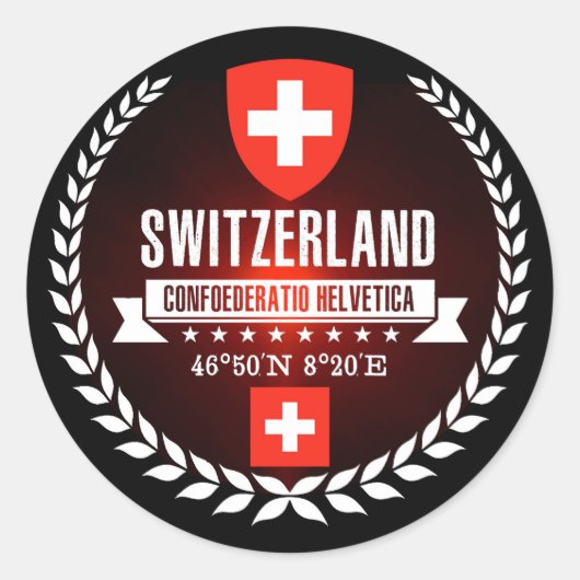 Zwitserland Ronde Sticker (Voorkant)