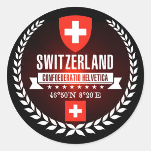 Zwitserland Ronde Sticker