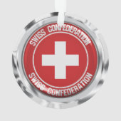 Zwitserland Round Emblem Ornament (achterkant)