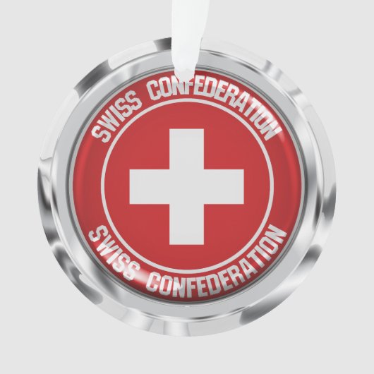 Zwitserland Round Emblem Ornament (voorkant)
