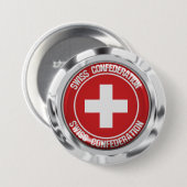 Zwitserland Round Emblem Ronde Button 7,6 Cm (Voorkant /achterkant)