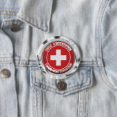 Zwitserland Round Emblem Ronde Button 7,6 Cm (In situ)