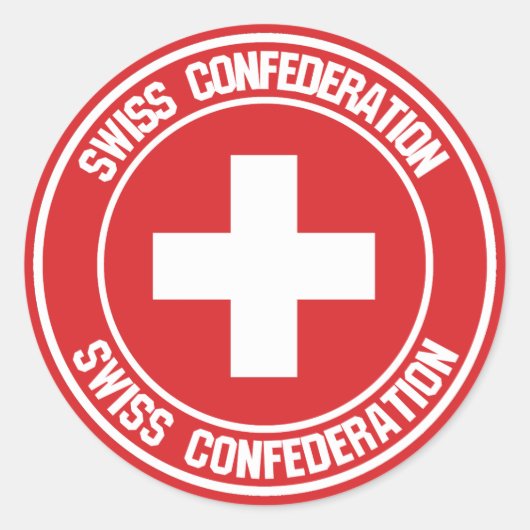 Zwitserland Round Emblem Ronde Sticker (Voorkant)