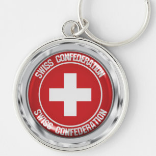Zwitserland Round Emblem Sleutelhanger