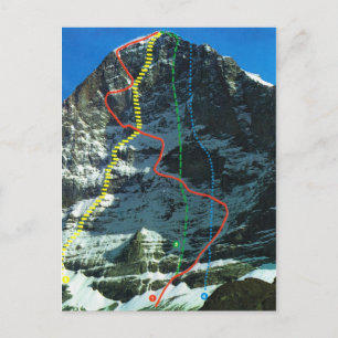 Zwitserland Routes in de Eiger Briefkaart