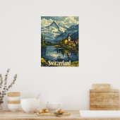 Zwitserland Rust: Lakeside Village Poster (Keuken)