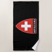 Zwitserland Schild Strandlaken (Voorkant)