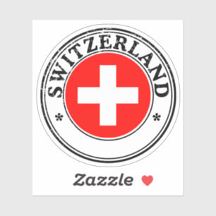 Zwitserland Seal Sticker Ronde Vlag voor Laptop Bo