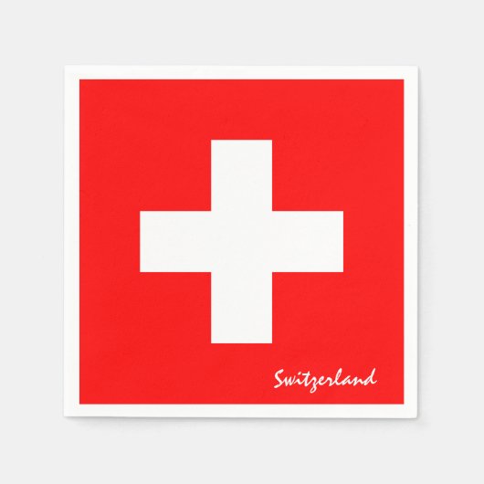 Zwitserland Servetten, Zwitserse Vlag partij / spo Servet (Voorkant)