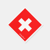 Zwitserland Servetten, Zwitserse Vlag partij / spo Servet (Hoek)