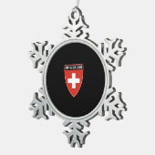 Zwitserland Shield Tin Sneeuwvlok Ornament (Rechts)