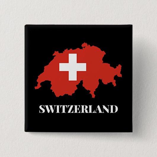 Zwitserland silhouet vierkante button 5,1 cm (Voorkant)