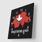 Zwitserland silhouet vierkante klok (Hoek)