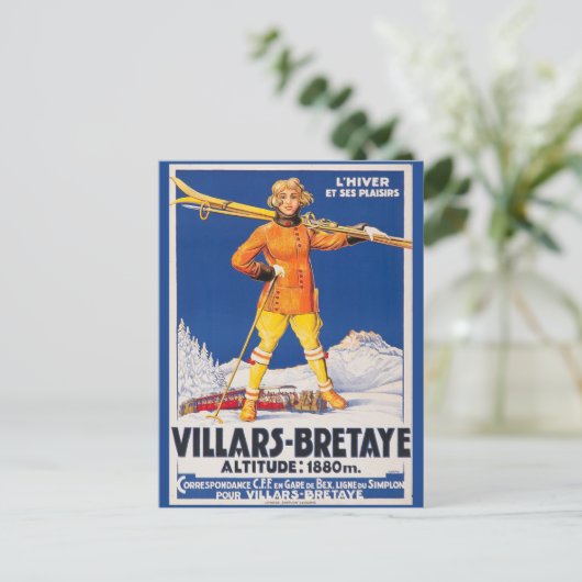  Zwitserland Ski Alpen Swiss Travel Briefkaart (Staand voorkant)