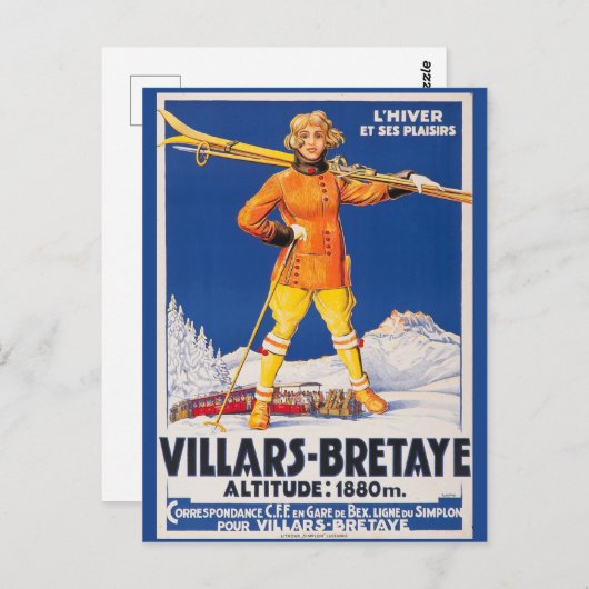  Zwitserland Ski Alpen Swiss Travel Briefkaart (Voorkant / Achterkant)