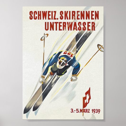 Zwitserland  Ski Poster (Voorkant)