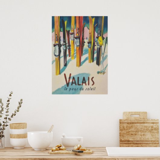 Zwitserland  Ski Poster (Keuken)