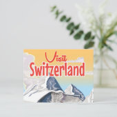 Zwitserland Ski-reisposter Briefkaart (Staand voorkant)