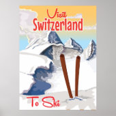 Zwitserland Ski-reisposter Poster (Voorkant)
