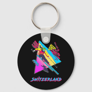 Zwitserland Ski Skiloper Retro Sneeuw Skisport Avo Sleutelhanger