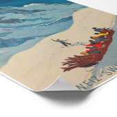 Zwitserland Ski Sled Retro Vintage Poster (Hoek)