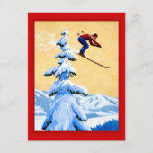 Zwitserland Ski-springen Briefkaart (Voorkant)
