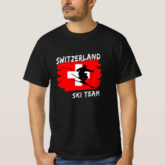 Zwitserland Ski T-Shirt (Voorkant)