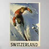  Zwitserland Skiing Poster (Voorkant)