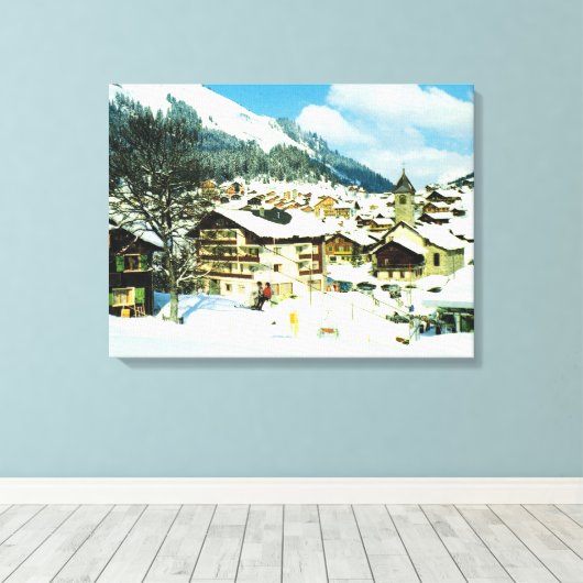  Zwitserland, skioord Morgins Canvas Afdruk (Insitu (Houten vloer))
