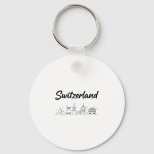 Zwitserland Skyline Reis Vakantie Outfits Sleutelhanger