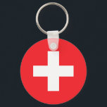 Zwitserland Sleutelhanger<br><div class="desc">Aangepaste sleutelhanger voor de Zwitserse vlag</div>