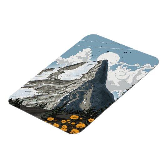 Zwitserland Snow Capped Mountain Magneet (Linkerzijde)