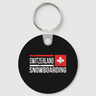 Zwitserland Snowboarding Swiss Flag Race Halfpipe Sleutelhanger