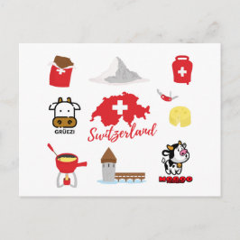 Zwitserland Souvenirs Symbols Briefkaart